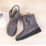 Waterproof Boots Women Casual Winter Warm Plush Soft Platform Snow Slip on Cotton Padded Shoes MartLion   