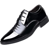Office Shoes Men's Dress Patent Leather Oxford Formal Handsome Pointed Toe Wedding Elegant Casual MartLion black 38 