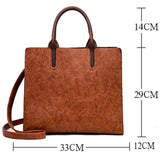 Vintage Handbags for Women Female Soft Leather Shoulder Messenger Bags Ladies Casual Tote Large Capacity Sac Mart Lion   