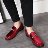 Men's Casual Shoes Patent Leather Light Driving Loafers Trendy Party Wedding Flats Mart Lion   