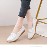 Women Flats Genuine Leather Shoes Platform Casual Soft Loafers Shallow Slip On Nurse Ladies MartLion   