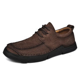 Golden Sapling Classics Loafers Men's Genuine Leather Casual Shoes Leisure Flats Outdoor Trekking Footwear Retro Moccasins MartLion Dark Brown 5 40 