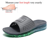 Men's Air Cushion Slippers Beach Designer Slides Summer Shoes Outdoor Indoor Home House MartLion GrayGreen 45 