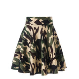 Flared Skirts Women's Basic Shorts Skirt Black Casual Mini Skater Medium Pleated Fluffy Skirt MartLion Camouflage M 