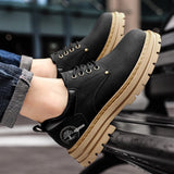 Men's shoes leather casual British style big head  spring and autumn tooling