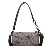 Canvas Luxury Handbags Women Shoulder Bags Designer Tote Barrel-shaped Crossbody Top-handle Mart Lion Gray  