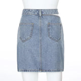 Waist Split Wrap Skirt Women Summer Slim Fit Denim Half-body Dress Female MartLion   