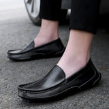 Genuine Leather Men's Loafers Cow Leather Shoes Slip on Lazy Walking Sneakers Outdoor Casual Flats Mart Lion   