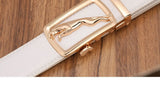 White Men's Belt Automatic Buckle Two-layer Cowhide Youth Korean Version Design Authentic Wild Youth Belt MartLion   