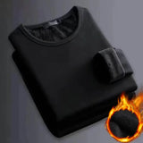 Winter  Men's Long-sleeved Thermal T-Shirt Fleece Bottoming Shirt Round Neck Shirt MartLion   