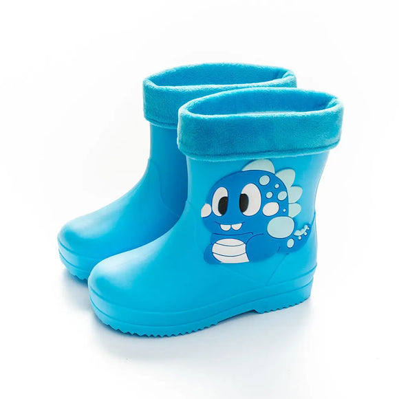 Rubber boots Children shoes rain boots kids animals cartoon water waterproof toddler rainboots non-slip MartLion Blue 14 CHINA
