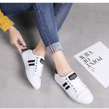 Women's Genuine Leather Sneakers Casual Sports Shoes Vulcanized White Flat Shoe Ladies White Sneakers MartLion   