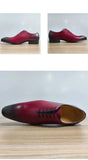 Shoes Oxfords Leather Shoes for Men t Red Social Wedding Evening Party Lace Up MartLion