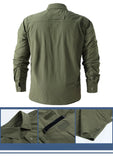 High Stretch Tooling Shirt Mens Outdoor Casual Waterproof Long Sleeved Tops Tactics Quick Drying Pockets MartLion   