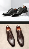 Retro Italian Flat Wedding Shoes  Genuine Leather Autumn British Style  Formal Social Oxfords Shoes Male MartLion   