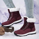 Women Snow Boots Female Winter Casual Shoes Outdoor Youth Mid-Calf Boots Waterproof Plush Ladies Cotton-padded Shoes MartLion   