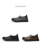 Handmade Leather Men's Casual Shoes Loafers Breathable Leather Flats Slip On Moccasins Tooling Driving Loafers MartLion   