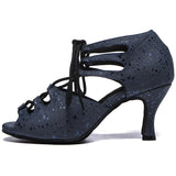 Latin Dance Shoes Women Shoes Ballroom Ladies Tango Jazz Wedding Skin Blue White Sandals MartLion   