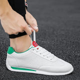 Men's Shoes Sneakers White Board White Zapatillas Hombre Soft White Pointed Flat MartLion Green (hole) 40 