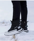 Winter Thick Couple Snow Boots Plus Velvet Warm Side Zipper Outdoor Casual Short Boots Cold Resistance Men's Cotton Shoes MartLion   