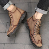 Golden Sapling Men's Winter Boots Casual Shoes Retro Leather Flats Platform Footwear Leisure Outdoor MartLion   