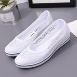 Canvas nurse shoes Solid Women Platform Casual Flat Bottom MartLion 2 41 insole 25.5cm 