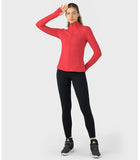 Jackets Women's Gym Autumn and Winter Outerwear Nylon Stretch Zipper Running Yoga Jogging Long-sleeved Top Fleece MartLion   