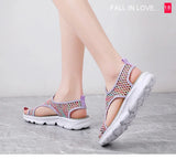 Women Slippers Sandals Fish Mouth Lady Slides Breathable Mesh Mules Shoes Casual Platform Flip Flops MartLion   