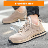 safety autumn shoes breathable work anti stab work sneakers with steel toe indestructible anti smashing MartLion   