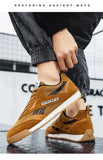 Retro Orange Men's Sneakers Breathable Mesh Casual Lace-up Flat Shoes zapatillas hombre MartLion   