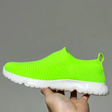 Women Shoes Knitting Sock Sneakers Women Summer Slip On Flat Shoes Women Loafers Flats Walking Shoes MartLion light green 39
