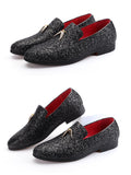 Men's Casual Shoes Sequins Bling Glitter Party Wedding Flats Light Driving Loafers Moccasins Mart Lion   