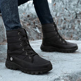 Men's Snow Boots Warm Plush  Ankle Long Fur Waterproof Footwear Lace Up Outdoor Casual Shoes Unisex MartLion   