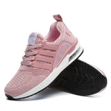 Couple Mesh Sneakers Men's Shoes Breathable Running Unisex Light Athletic Women Mart Lion Pink 36 