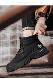 White Winter Work Short Boots for Men British Motorcycle Boots Outdoor Sports Casual Shoes MartLion