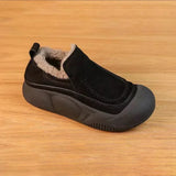 Winter Women's Shoes Casual Round Toe Flat Anti Slip Simple Plush Warm Solid Color Outdoor Flat MartLion black 40 