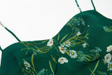 Women Spaghetti Strap Green Midi Dress Summer MartLion   