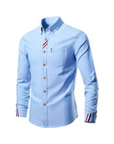  Casual Cotton Soft Thin Men's Shirts Slim Fit Luxury Long Sleeve Shirt Lapels Outwear Streetwear MartLion - Mart Lion