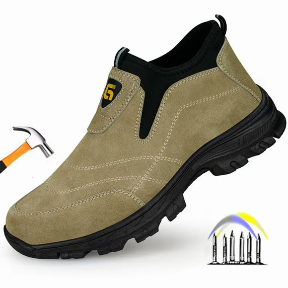 anti spark suede work boots anti smashing welding saftey shoes with iron toe anti-stab protection anti-slip work MartLion - Mart Lion