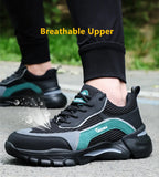 light weight safety work shoes men's breathable work sneakers with iron toe anti puncture security anti slip work boots MartLion   