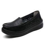 Women Flat Shoes Summer Tendon Bottom Women Loafers Lightweight Slip on White Casual Sports Shoes Hollow MartLion 41 black2
