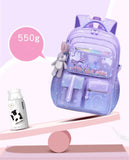 Primary Bow Knot Schoolbag With Rabbit Pendant For Girls Kids Backpack Kawaii Waterproof School bag Nylon MartLion   