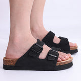 Summer Women's Platform Cork Sandals Deep Sole Mules Clogs Sandals with Arch Support Strap Adjustable Buckle MartLion   