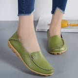 Flat Shoes Slip For Women's moccasins Genuine Leather Loafers MartLion Grass greet 41 