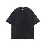 Summer Batik Washed T-Shirts For Men Retro Loose Street  Cotton T Shirt MartLion black XXL CHINA