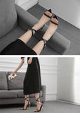 Summer Women's Pointed Toe Metal Thin High Heels Sandals Gladiator Ankle Buckle Strap Stiletto Shoes Black Blue Mart Lion   