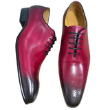 Shoes Oxfords Leather Shoes for Men t Red Social Wedding Evening Party Lace Up MartLion