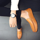 Men's Handmade Flats Loafers Leather Shoes Casual Moccasins Breathable Sneakers Driving Comfort Mart Lion   