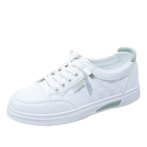 Women's breathable casual walking and running shoes Air spring and autumn luxury board MartLion White Green 40 