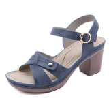 High Heels Sandals Women Summer Shoes Casual Ladies High Heel Mother Square Heel 7.5cm Mart Lion Blue 36 